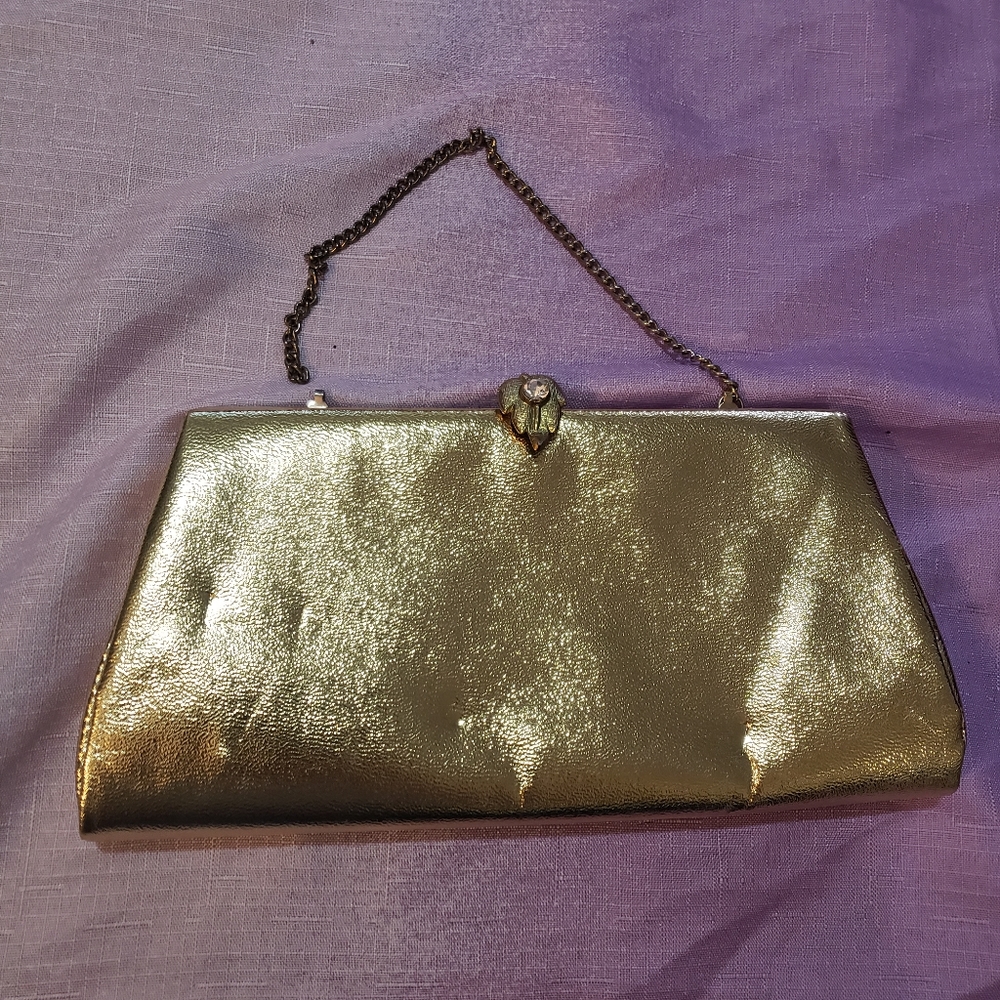 Beautiful Gold Vintage Clutch Bag Purse